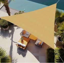 Shade&Beyond Triangle Sun Shade Sail 16'X16'X16' Permeable Canopy Sand