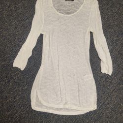 Jrs Lg Nic + Zoe long sleeve white long sweater Lot C