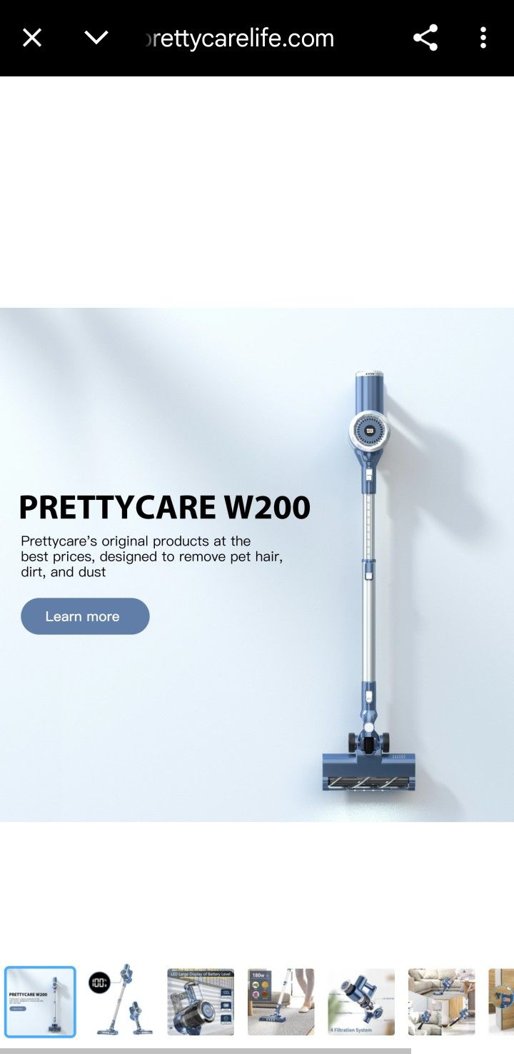 Prettycare Cordless Vacuum Cleaner Rechargeable W200