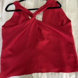 SHEIN Red Backless Cut Out Tank Top