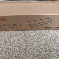 2 Floating White Shelves 