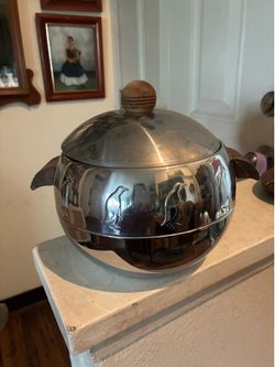 Vintage Mid Century Penguin Ice Bucket – Stainless Steel & Wood