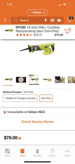 RYOBI 18V CORDLESS RECIPROCATING SAW BRAND NEW