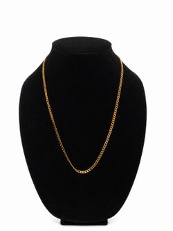 24” 18K Gold Filled Curb Cuban Link Necklace – Classic Unisex Chain | Timeless Gold Jewelry