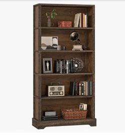 5 Tiers Rustic Brown Bookcase