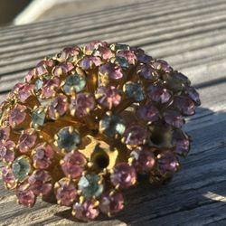Antique  Brooch Pin Stamped Made In Czar,  Couple Missing Stones Replaceable 