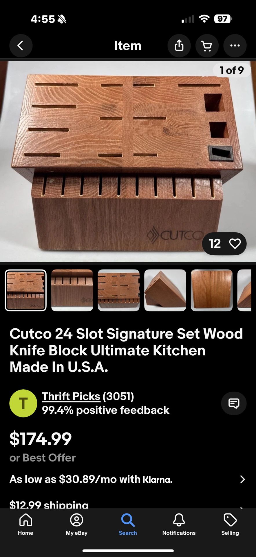 Cutco 24 Knife Storage Block (NEW)
