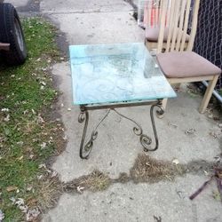 Glass Top End Table