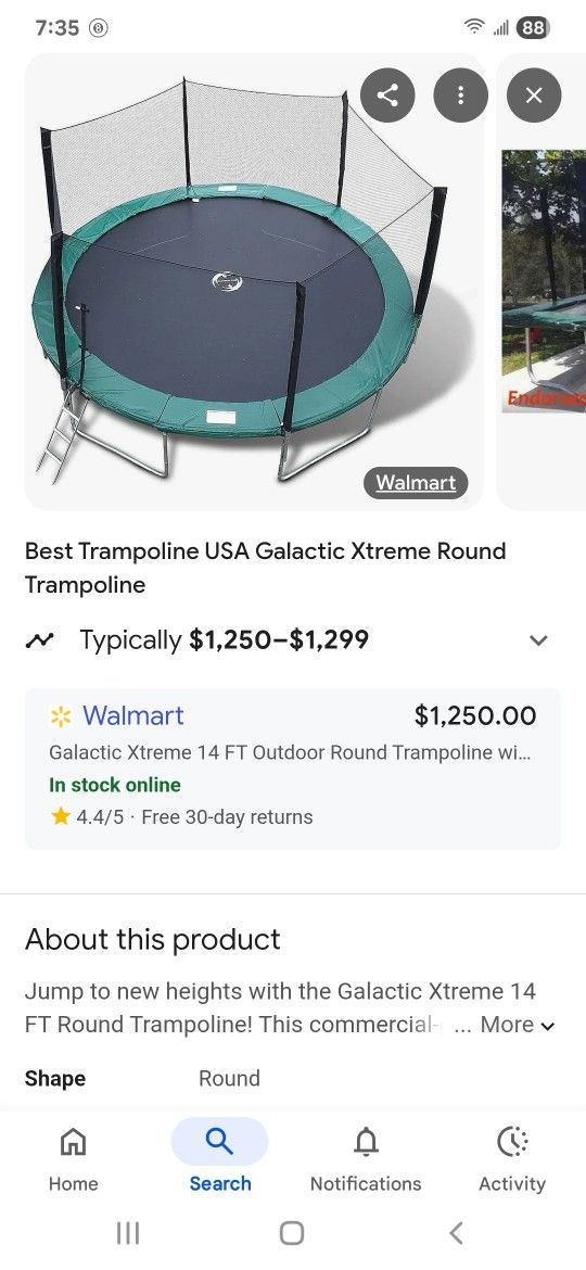 14 FT. TRAMPOLIN GALACTIC XTREME