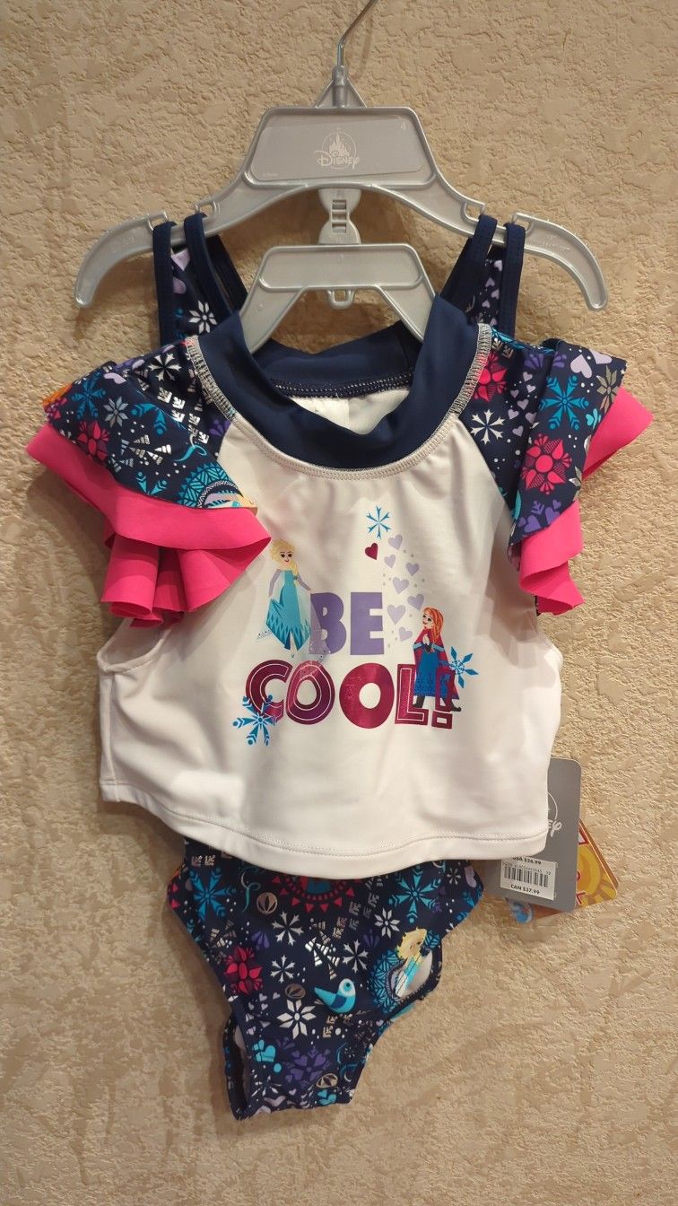 Brand New "Be Cool" Disney Frozen Bathing Suit 4T