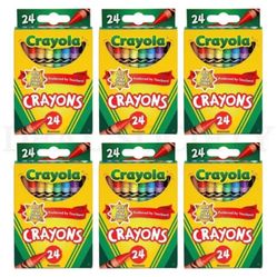 Lot Of 24 Crayola 24 Count Assorted Color Crayons Packs Kids