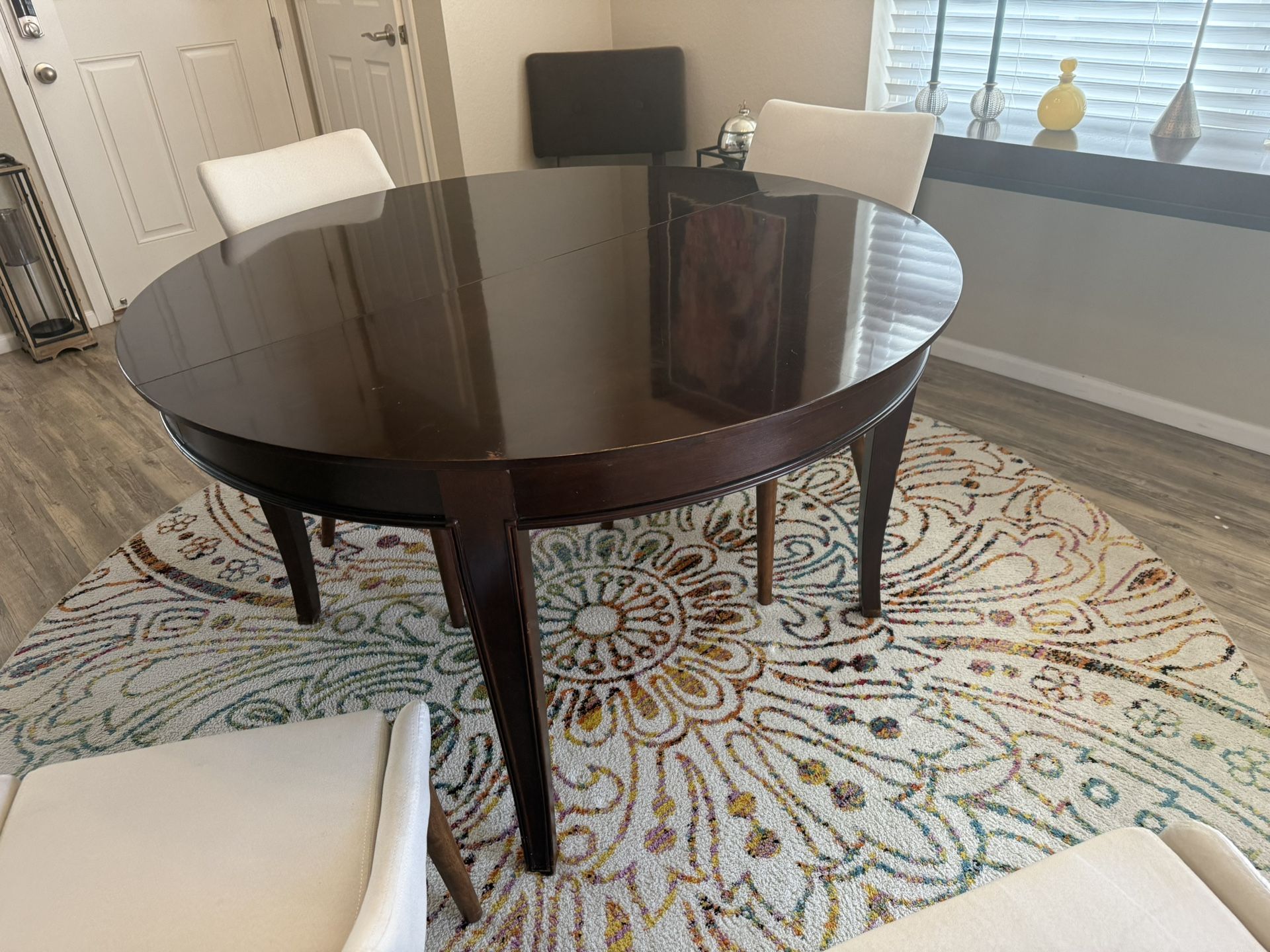 Dining/game Table With Leaf + 4 Chairs