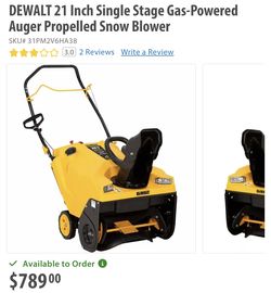 Snow Blower (DEWALT)