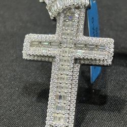 NEW King Latin Cross For Christianity Pendant Moissanite 925 SS VVS D color