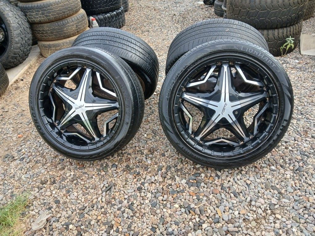FORTE RIMS 255/45R20...5 LUGS UNIVERSAL FIT  DODGE CHARGER DODGE MAGNUM CRAYSLER 300 DODGE CHALLENGER