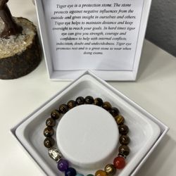Tigers Eye With Chakra Bracelet