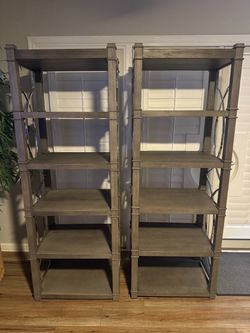 Two 6’ Gray Shelving Units being sold together