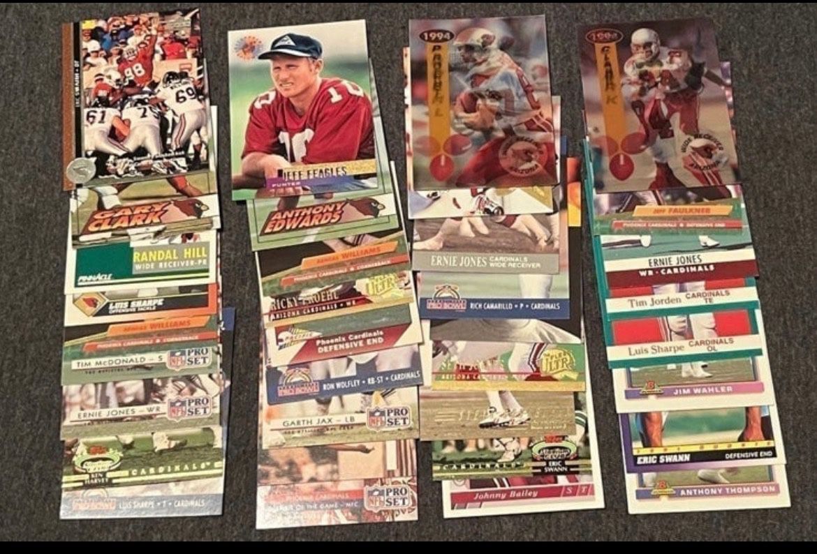 Lot of 35 Arizona Cardinals NFL Football Cards - Mixed Years, Brands, Players