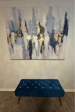 Blue bench and large frame