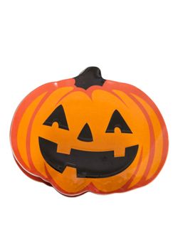 Orange Pumpkin Melamine Appetizer Plates Halloween Tableware Set Of 6