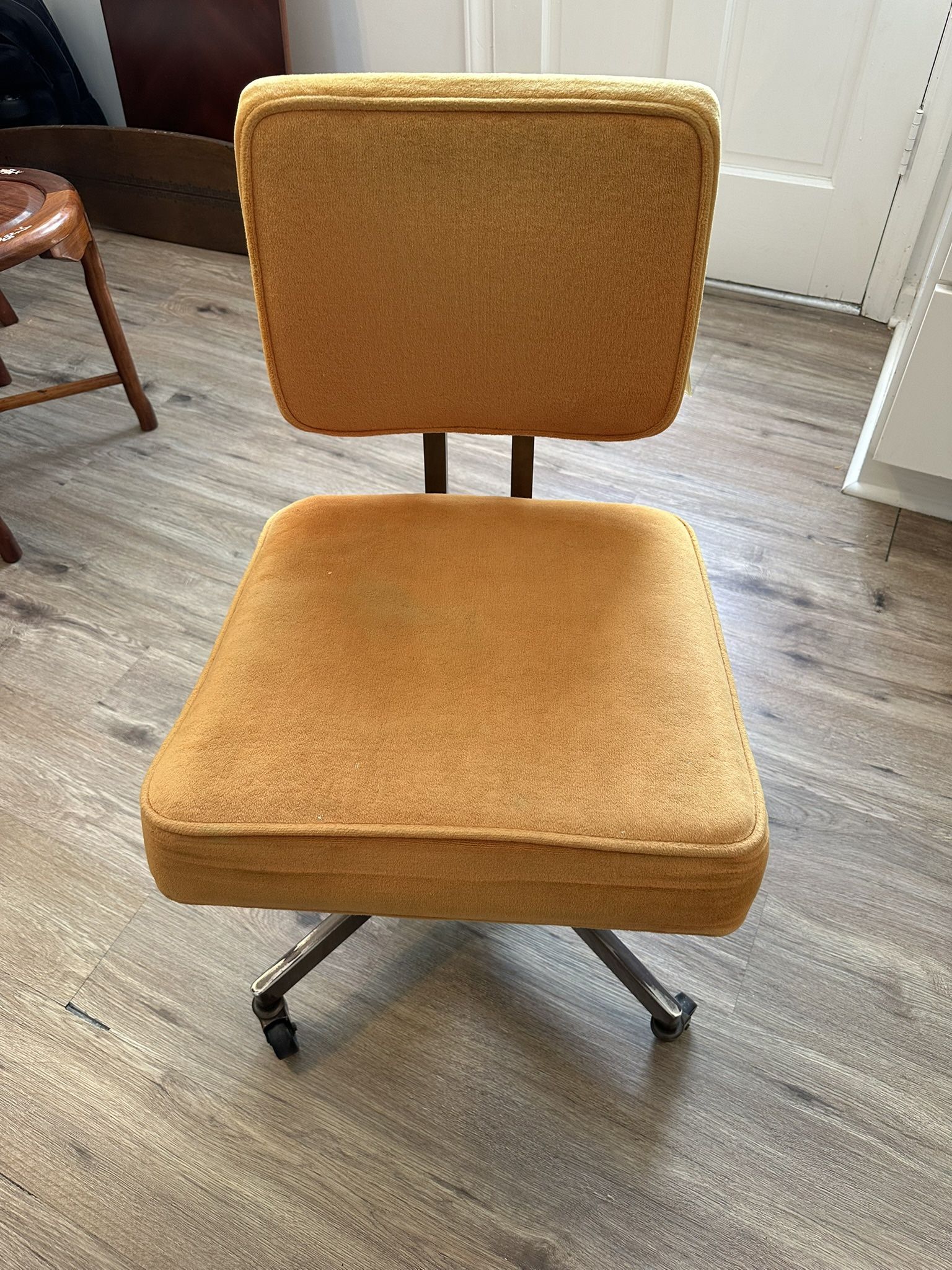 Vintage Mid Century Desk Chair/ Drafting Chair - Suede/velvet