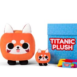 New in Box Roblox Pet Simulator TITANIC RED PANDA PLUSH & CODE Big Games