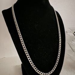 5mm White Gold Plated Cuban Chain