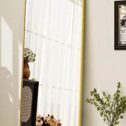 68” x 26” Arch Gold Long Mirror For Sale