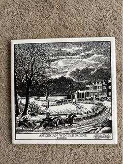 Vintage Currier & Ives ARTile “AMERICAN WINTER SCENE”