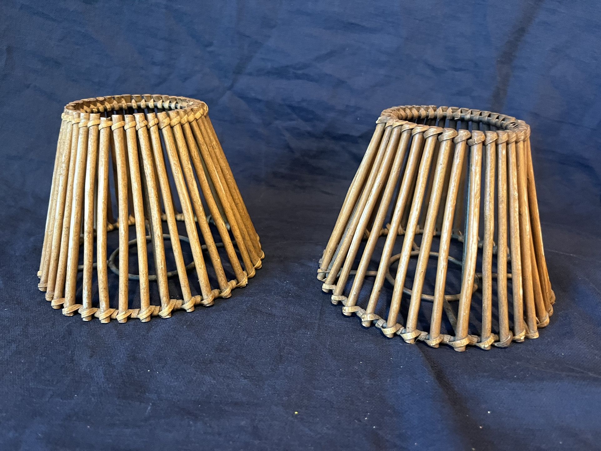 Vintage Small Rattan Boho Bell Lamp Shades