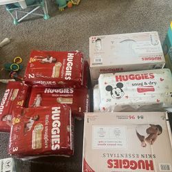 HUGGIES Baby/infant Diapers. Sizes 1,2,3