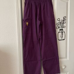 Women's Large Wonderwink Purple Scrub Pants