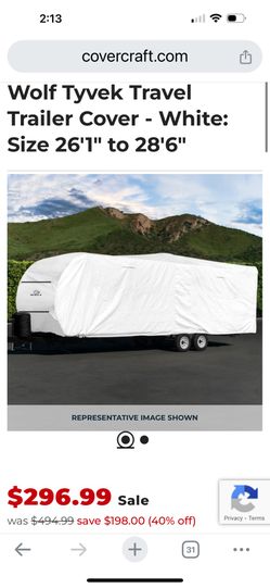 Wolf Tyvek Travel Trailer Cover 26’1” to 28’6”