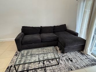Modern Black Sectional Sofa w/ Chaise Lounge - Pickup Today