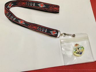 DISNEY CASTAWAY CLUB LYNARD WITH CARD HOLDER AND PIN