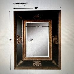 Uttermost Cadence Antique Gold and Black Mirror 60”X48”