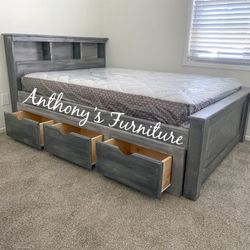 New Full Bed With Drawers And Mattress 