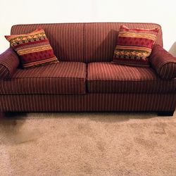 Red Corduroy Sleeper Sofa/couch 