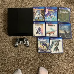 PS4 All Cords, Hard Drive And Game Bundle.