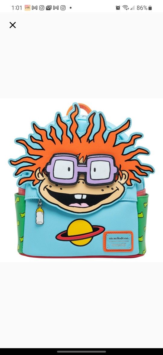 Rugrats Chuckie Cosplay Mini Backpack With Removable Glasses