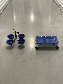 Longaberger Cooking Plate, Candy Dishes and Two Racks