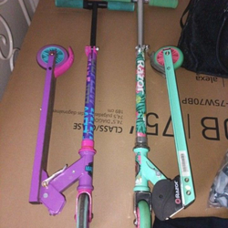 Set of two little girl scooters