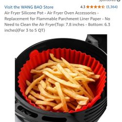 Air Fryer Silicone Pot - Air Fryer Oven Accessories - Replacement for Flammable Parchment Liner Paper - No Need to Clean the Air Fryer(Top: 7.8 inches