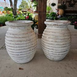 White Honeycomb Clay Pots . (Planters) Plants, Pottery, Talavera $75 cada una.