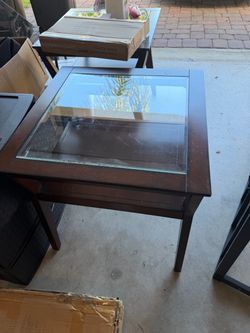 2 end tables and matching coffee table