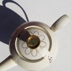 Plankenhammer Floss Mid Century Bavaria China Tea Pot Coffee Pot Ivory Gold Trimmed 