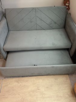 Gray 3-in-1 Convertible Sofa, Lounge & Sleeper — $250