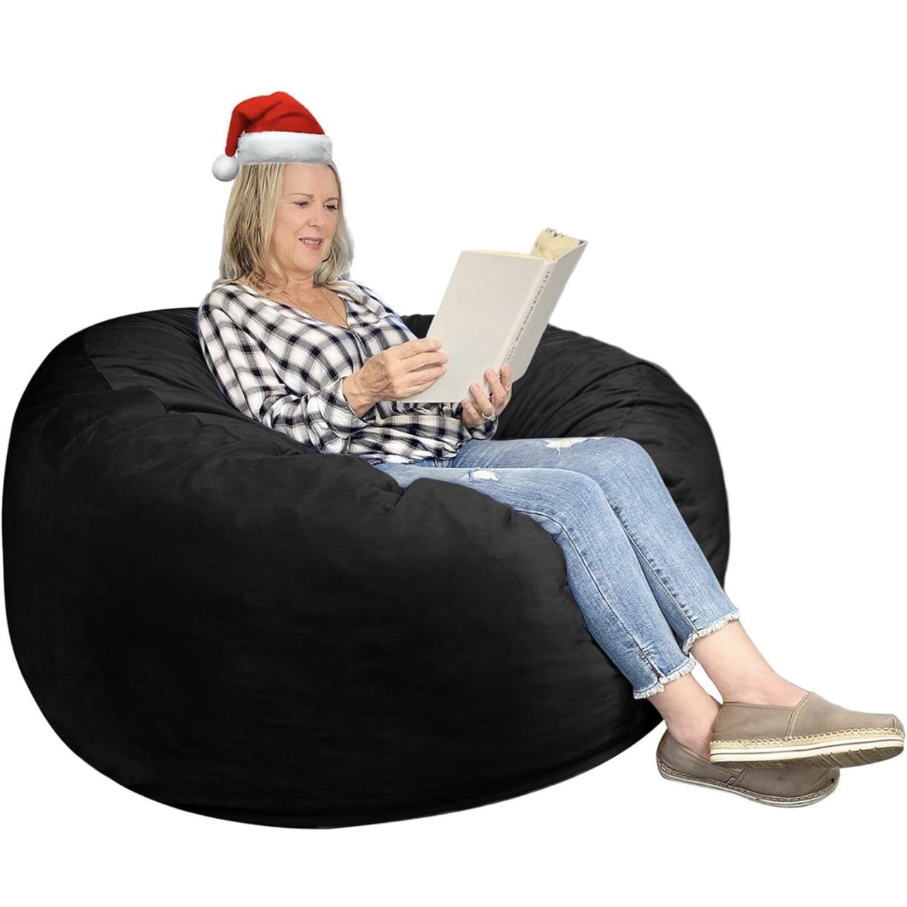 3 ft Bean Bag Chair: 3' Memory Foam Bean Bag Chairs for Adults with Filling, Soft Bean Bag Sofa with Premium Velvet Cover,Bean Bags with Stuffed Foam 