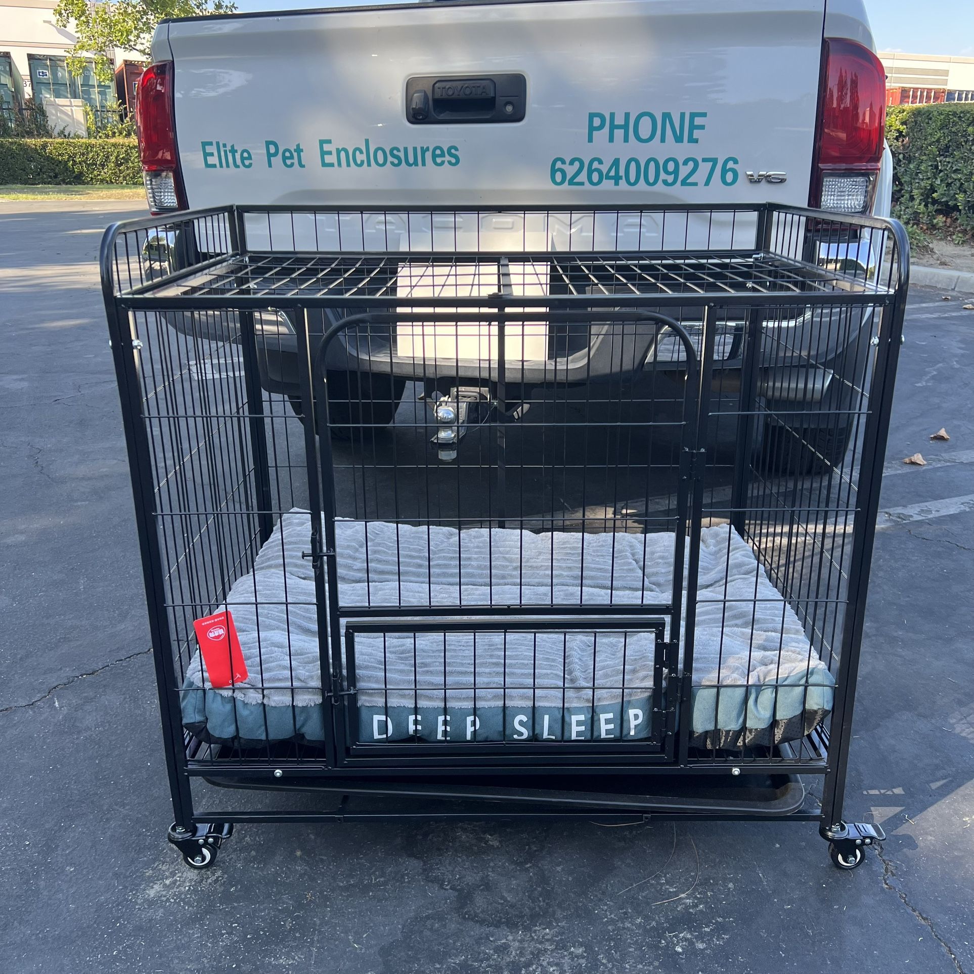 Dog Cage Wire Crates L38” Heavy Duty with Wheels