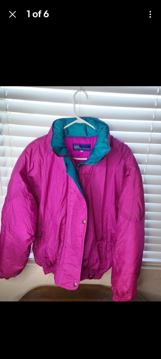 vintage sportcaster ski jacket pink puffer